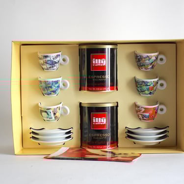 Illy Art Collection Espresso set by Nam June Paik (1996). Limited Edition. Original Packaging, Unused 