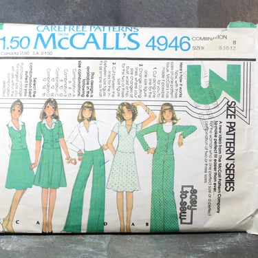 1976 Simplicity #4946 Mod Separates Pattern | 3 Size Pattern Series | Sizes 8, 10, & 12 | COMPLETE Cut Pattern | Bixley Shop 