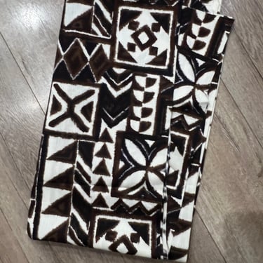 Hawaiian Polynesian Barkcloth Fabric Brown White 2.11 Yards, size 76” x 44” 