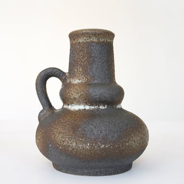 Vintage Jopeko Keramik Scorched Earth Textured Fat Lava Ceramic Pitcher Vase Retro Mid Century Modern West German Pottery Studio Art Teapot 