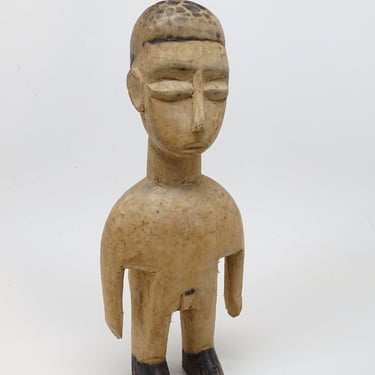 Antique Early 1900's Ewe Venavi Hand Carved Tribal African Male Figure, Ghana Togo Folk Art Statue 