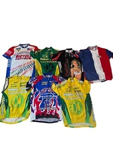 Lot of 38 Adult Cycling Jerseys
