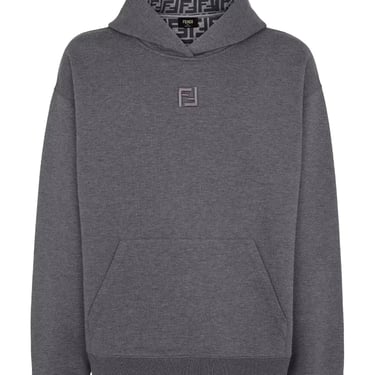 Fendi Men Dark Grey Cotton Sweatshirt