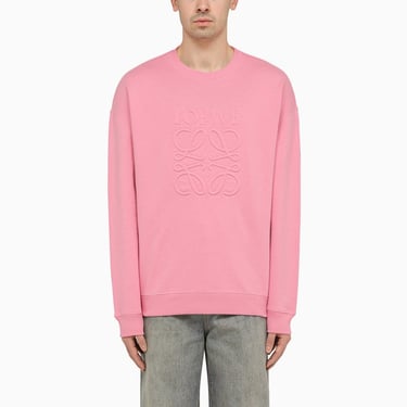 Loewe Crew-Neck Sweatshirt With Anagram Candy Pink Men
