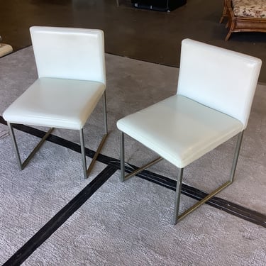 Pair of white side chairs