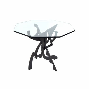 1987 Brutalist Pucci de Rossi “Tristan & Isolde” Steel Dining Occasional Table 