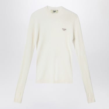 Fendi White Wool And Silk Jumper Women