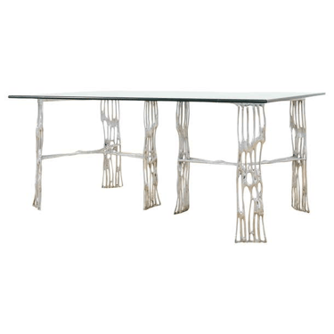 Arthur Court Saguaro Aluminum Double Pedestal Dining Table