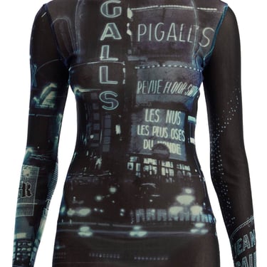 Jean Paul Gaultier "Pigalle Print Tulle Top With Women