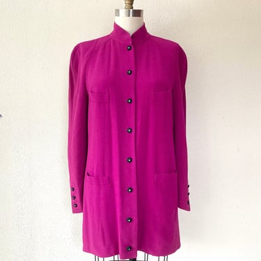 1980s Sonia Rykiel raspberry wool crepe jacket blazer 