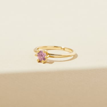 Amethyst Birthstone Ring, February Birthstone Jewelry, Birthstone Stacking Ring, Gemstone Solitaire Ring, Handmade Jewelry for Her 