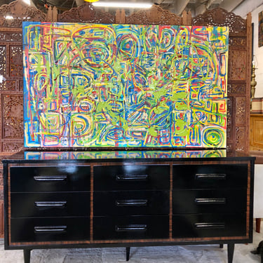 Black Lacquered Dresser/Credenza by Bassett
