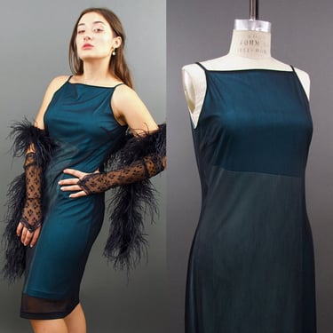 Y2K Black Overlay Dress, Vintage Express Mod Dress, Turquoise Mod Paneling, 1990s 90s, Y2k Mod, Size Sm/Med by Mo