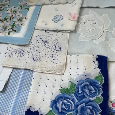 vintage handkerchief lot 1950s cotton hanky collection of 10 wedding hankies 