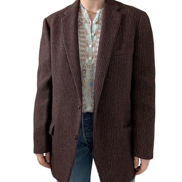 Vintage Harris Tweed 1950s Brown Equestrian Wool Scottish Sport Coat Jacket 