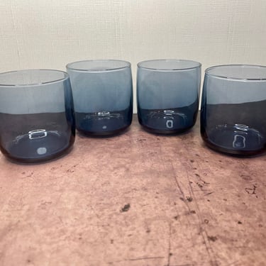Set of 4 Vintage Anchor Hocking Blue Cocktail Glasses, 1980s 