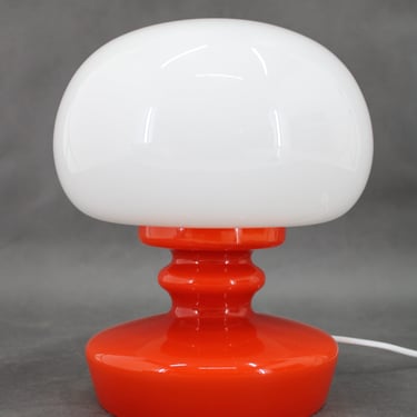 1970s Stepan Tabery Opaline Glass  Table Lamp, Czechoslovakia / Vintage Table Lamp 