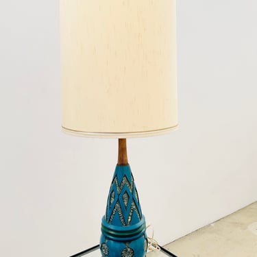 Blue Ceramic MCM Lamp