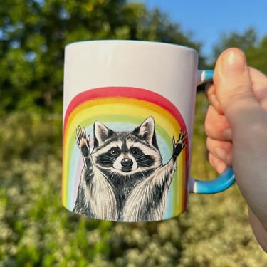 Rainbow Raccoon Mug