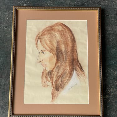 Vintage Framed Drawing signed Neubold 1975 