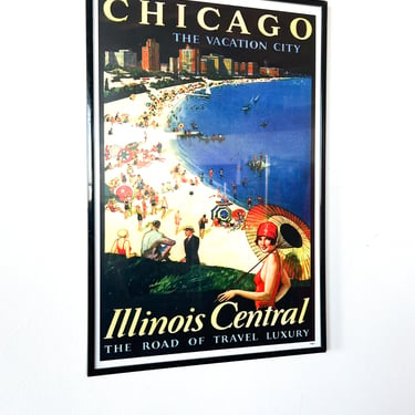 Chicago Lakefront Vintage Travel Poster