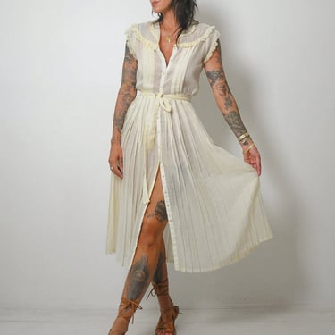 1970's  Gunne Sax Ivory Gauze Dress