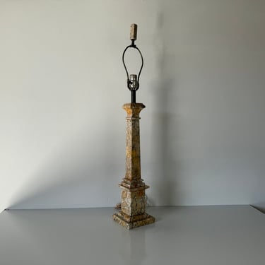 Vintage Italian Alabaster Column - Shape Table  Lamp 