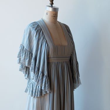 1970s flutter Sleeve Dress | Gina Fratini 