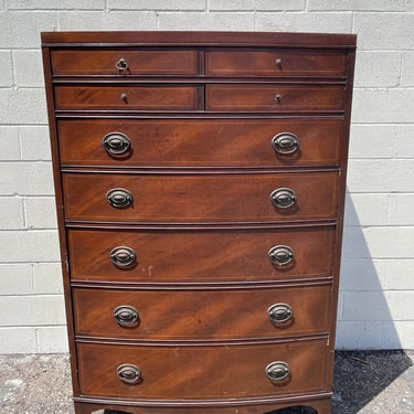 Antique Wood Chest of Drawers Dresser Hepplewhite Mahogany Finish Vintage French Provincial Bedroom Storage Cabinet CUSTOM PAINT Avail 