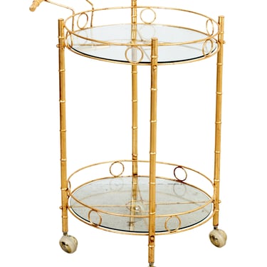 Hollywood Regency Faux Bamboo Drink Cart