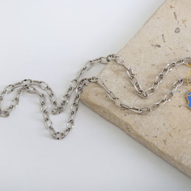 Whiting & Davis silver tone chain necklace | Vintage Deadstock Whiting and David necklace 