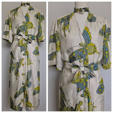 Gorgeous Rare 1930's Silk Butterfly Dressing Gown 29