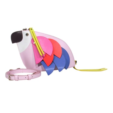 Kate Spade - Pink Parrot Crossbody w/ Multicolor Feathers