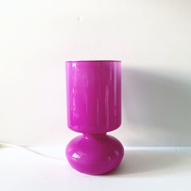 Magenta IKEA Lykta Glass Mushroom Lamp 