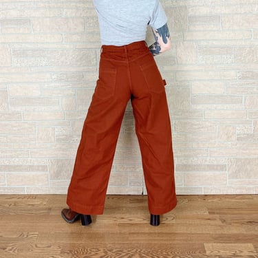 Terracotta High Rise Wide Leg Utility Pants / Size 28 29 