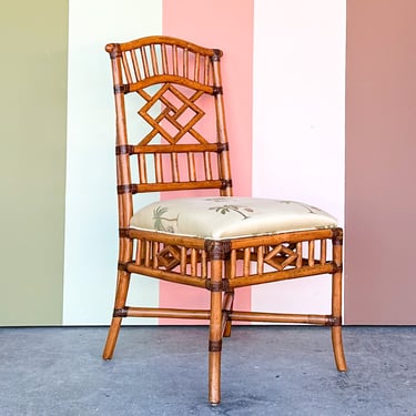 Pretty Chippendale Rattan Desk Chair