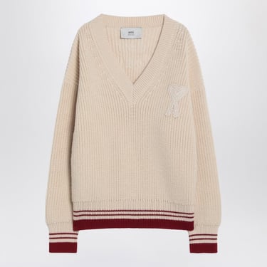 Ami Paris Ami De Coeur Cream Colour Sweater Women