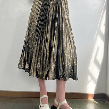 Golden Metallic Pleated Skirt (XS)