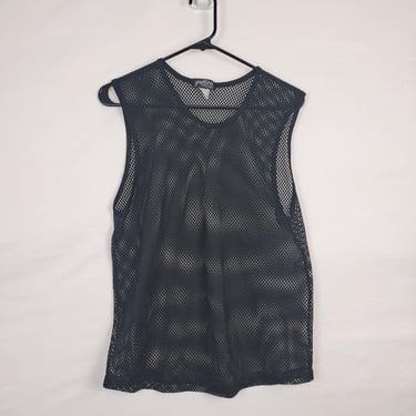 Vintage 90s Black Mesh Tank Top 