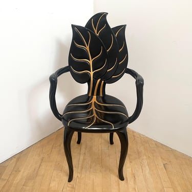 Sculptural Arm-chair in Botanical Motif, Bartolozzi and Maioli 