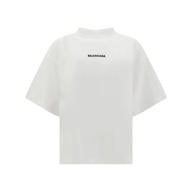 Balenciaga Women White Logo T-Shirt