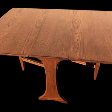 Mid Century English Modern Drop Leaf Dining Table 