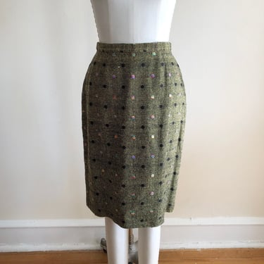Woven Raw Silk Mini Skirt - 1990s 