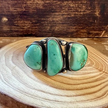 VIVIAN BARBONE TURQUOISE Cuff 36g | Turquoise and Silver Bracelet | Native American Jewelry | Turquoise Cuff 