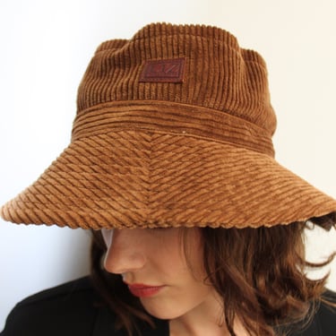 Vintage Cocoa Corduroy Bucket Hat