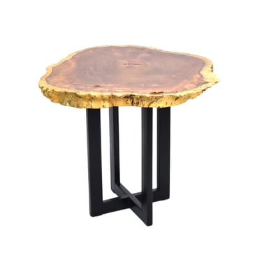Vintage Phillips Collection Burled Wood Live Edge Side End Table 