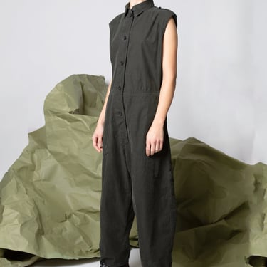 Sleeveless Drop Seat Corduroy Jumpsuit