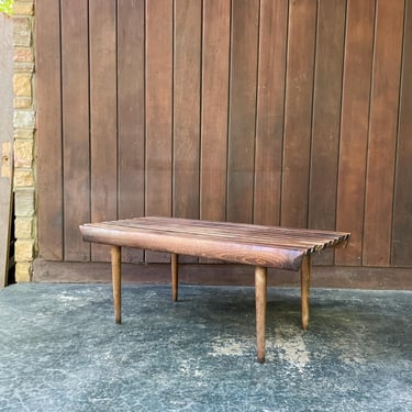 1960s Slat Bench Coffee Table American Vintage Mid-Century 