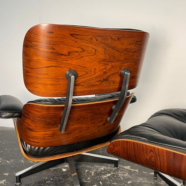 Vintage 2nd Generation Eames Lounge Chair & Ottoman in Brazilian Rosewood