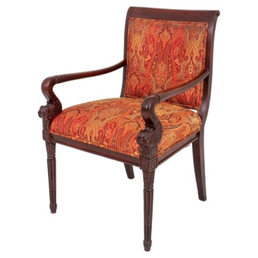 Charles X Style Scroll Arm Chair